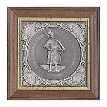 Об'ємне декоративне панно у дерев'яній рамі під склом "Козак"