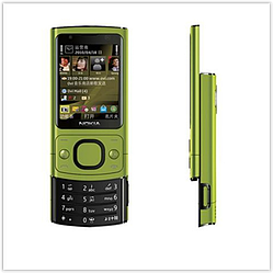 Телефон-слайдер Nokia 6700s зелений з металевим корпусом