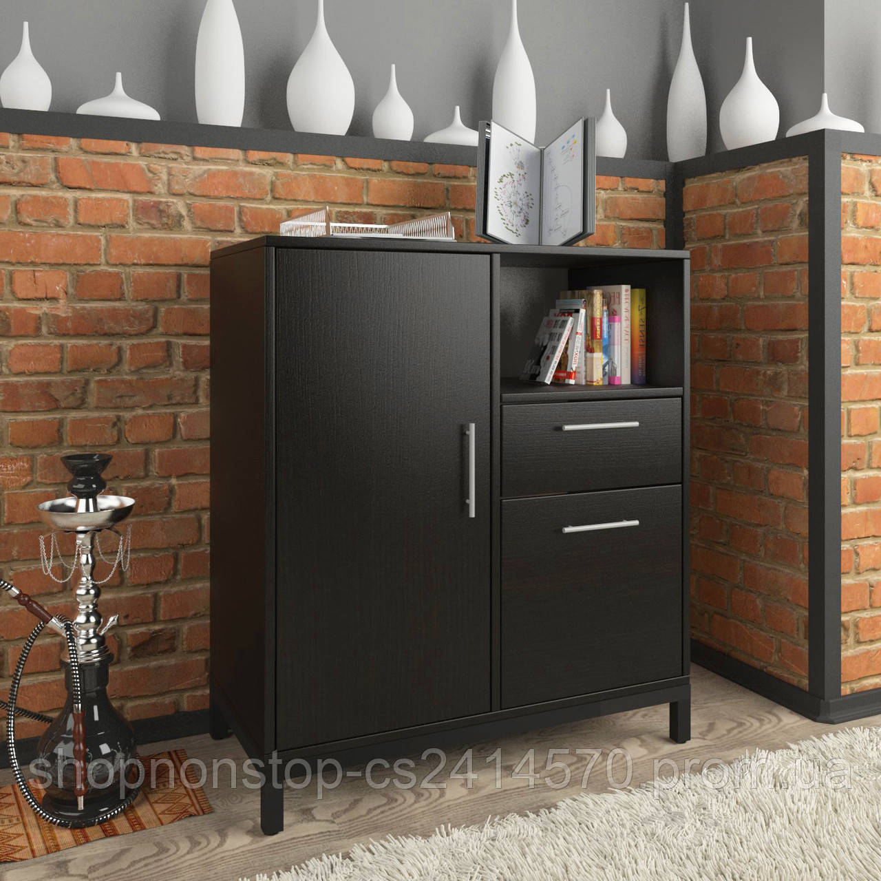 Тумба офісна лофт L-800 Comby Комбі Loft design Венге Луізіана