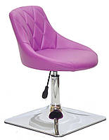 Стілець Foro 4CH Base пурпуровий 1010 шкірозамінників, на хромованій квадратній опорі, з регулюванням висоти, фото 4