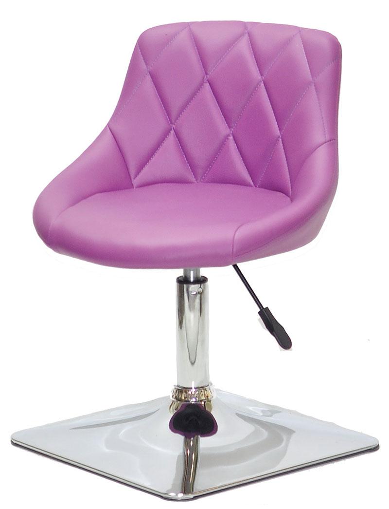 Стілець Foro 4CH Base пурпуровий 1010 шкірозамінників, на хромованій квадратній опорі, з регулюванням висоти, фото 1