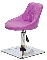 Стілець Foro 4CH Base пурпуровий 1010 шкірозамінників, на хромованій квадратній опорі, з регулюванням висоти, фото 3