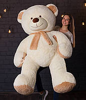 Великий плюшевий ведмідь кремового кольору 190 см. Зроблено в Україні!