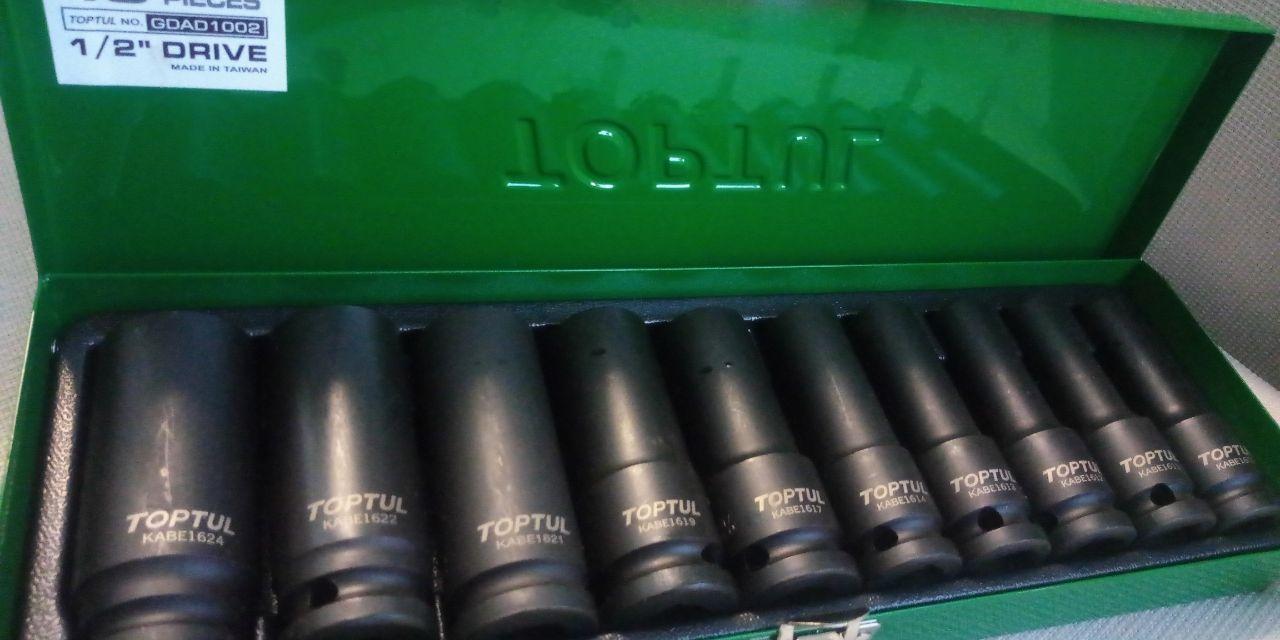 Набір головок ударних довгих 1/2" 10-24мм 10 од. TOPTUL GDAD1002