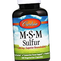 МСМ сірка Carlson Labs MSM Sulfur 1000 мг 180 капс