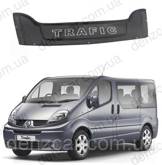 Дефлектор капота RENAULT Trafic II 2001\Мухобойка Рено Трафік з 2001 (Широка), фото 2