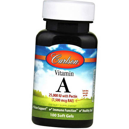Вітамін А Carlson Labs Vitamin A 7,500 mcg 100 гел капс, фото 2