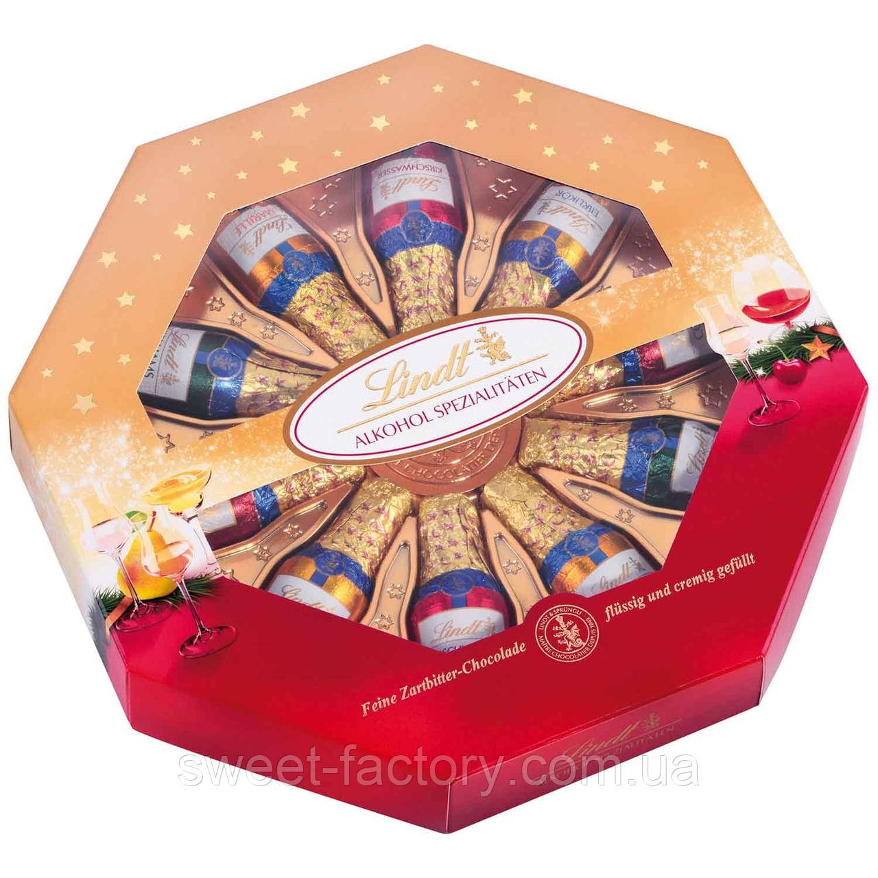 Шоколадні пляшечки Lindt Alkohol Spezialitate 10s 220g