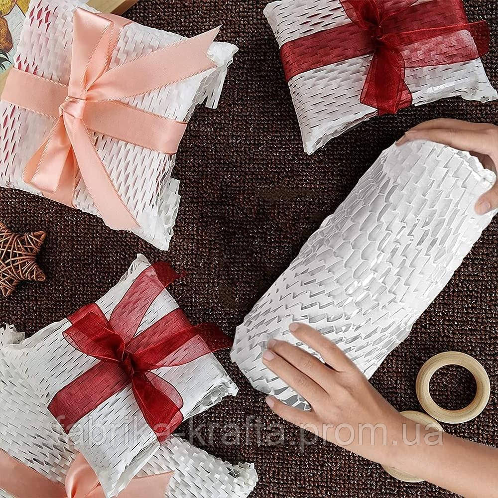 Упаковочная белая перфорированная крафт бумага в рулоне (280мм) для ...