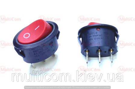 11-12-047RD. Перемикач, 6A-250V, Daier, KCD1-9-102, червоний, фото 1