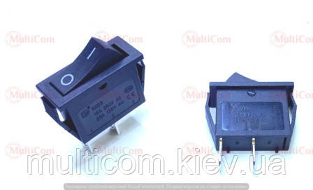 11-12-066BK. Перемикач вузький, 15A-250V, Daier, KCD3-101, чорний