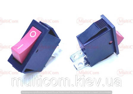 11-12-066RD. Перемикач вузький, 15A-250V, Daier, KCD3-101, червоний, фото 1