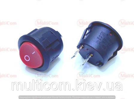 11-12-033RD. Перемикач 6A-250V, Daier, KCD1-5-101, червоний