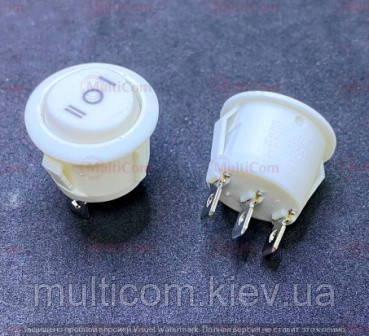 11-12-040W. Перемикач, 6A-250V, Daier, KCD1-5-103, білий