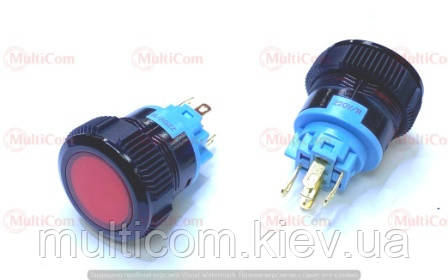 11-12-106. Кругла Кнопка, Daier, L22F-11NM-A, б/ф ON-(ON) 5P with LED, фото 1