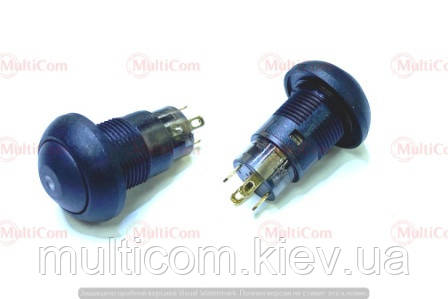 11-12-002. Кнопка, OFF-ON, с/ф, Daier, DS-12B-DL, чорний, фото 1