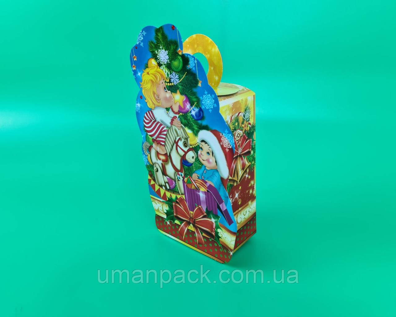 Новорічна подарункова картонна упаковка для цукерок №229 (700гр) nerw Новорічні подарунки (25 шт)