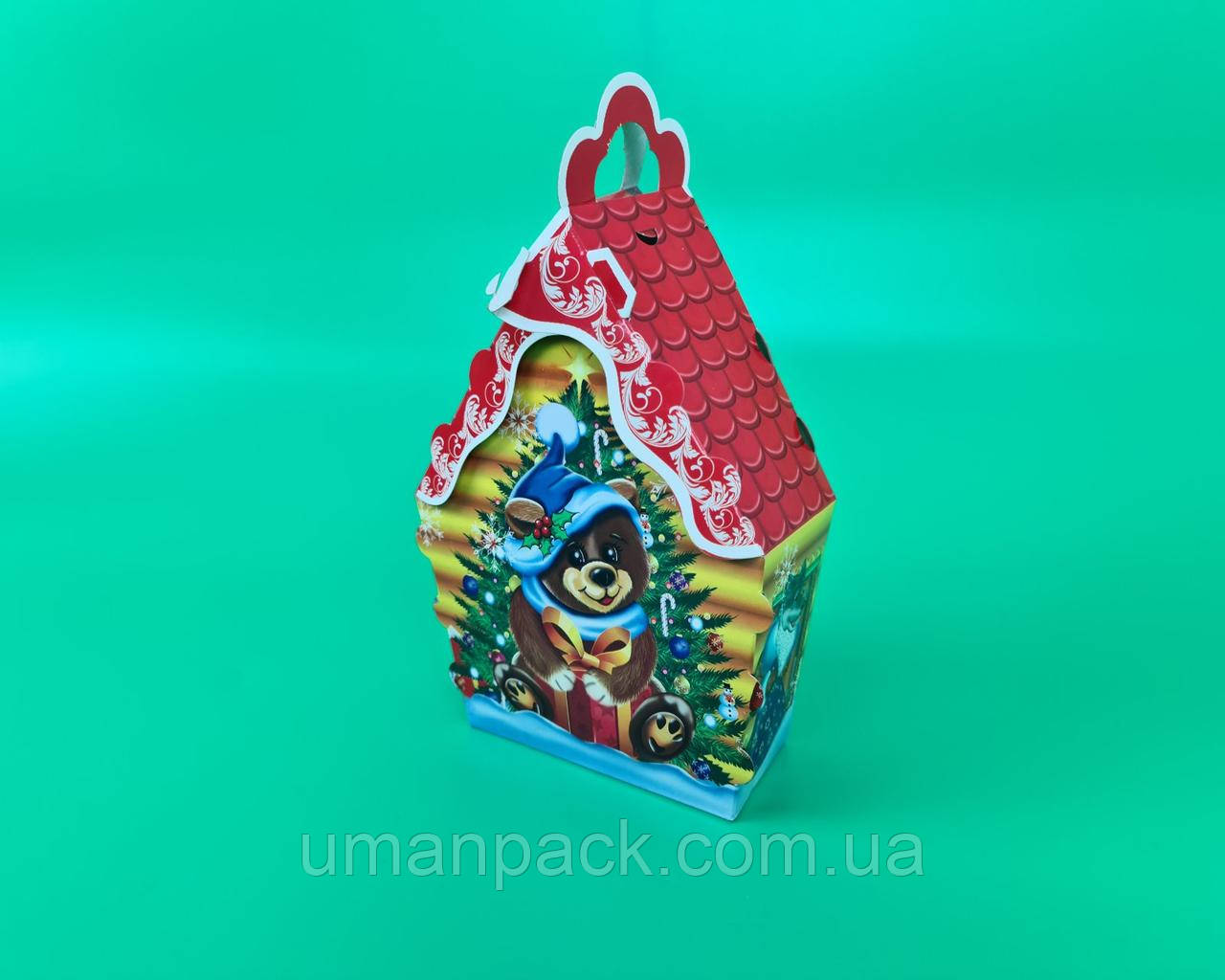 Коробка під цукерки №244 (600гр) new Ведмежа з подарунком (25 шт)