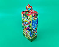 Новогодняя коробка для конфет №247 (600гр) Снеговик с подарками (1 шт)