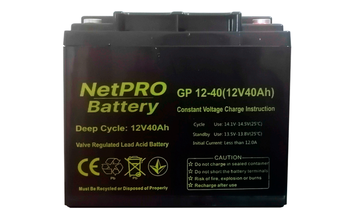 Акумулятор NetPRO GP 12-40 (12V/40Ah C10), фото 1