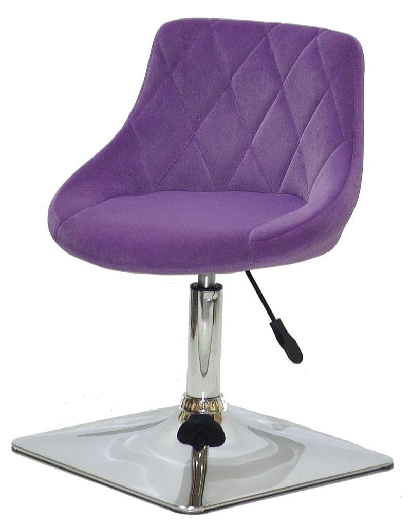 Стілець Foro 4CH Base пурпуровий 1013 велюр, на хромованій квадратній опорі, з регулюванням висоти, фото 1