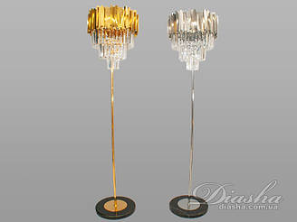 Торшер зі скляними підвісками колір золото Діаша&901-F-G