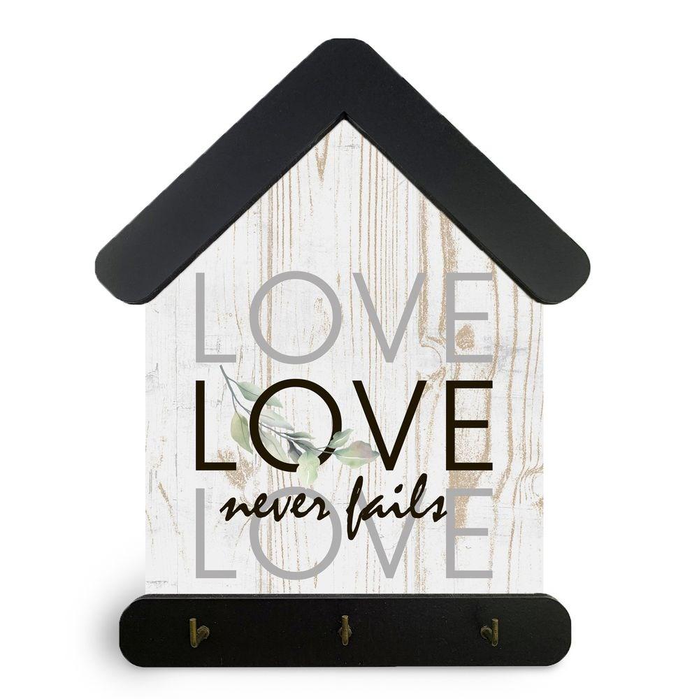Ключниця-хатка декоративна дерев'яна 15х24 см Love never fails хркх3008а Тур-Колекшн