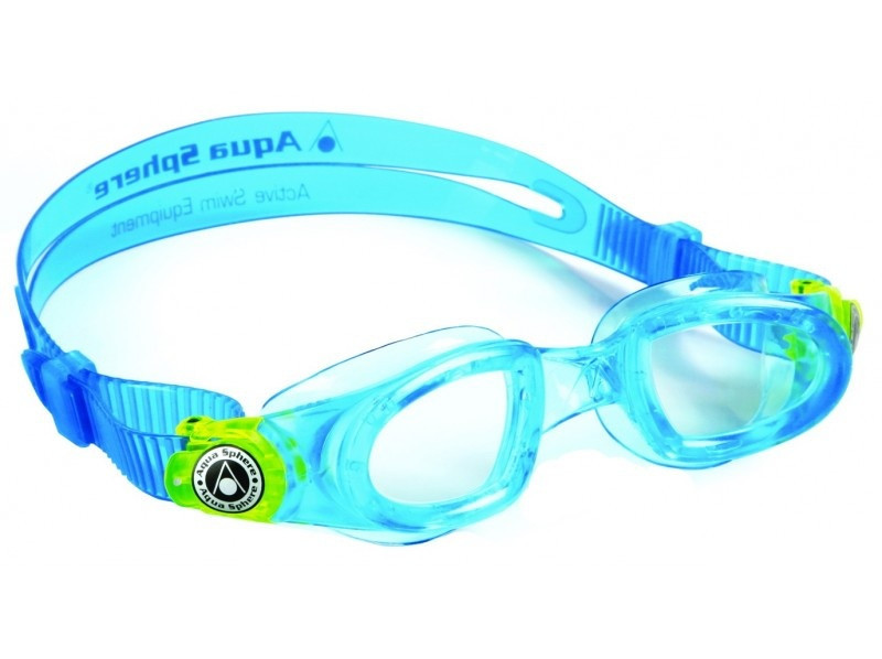 Окуляри для плавання дитині Aqua Sphere Moby Kid, clear lens aqua/lime, фото 1