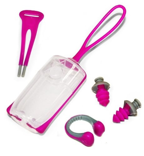 Затиск для носа Aqua Sphere Silicone Nose Clip + беруші Ear Plugs Pink, фото 1