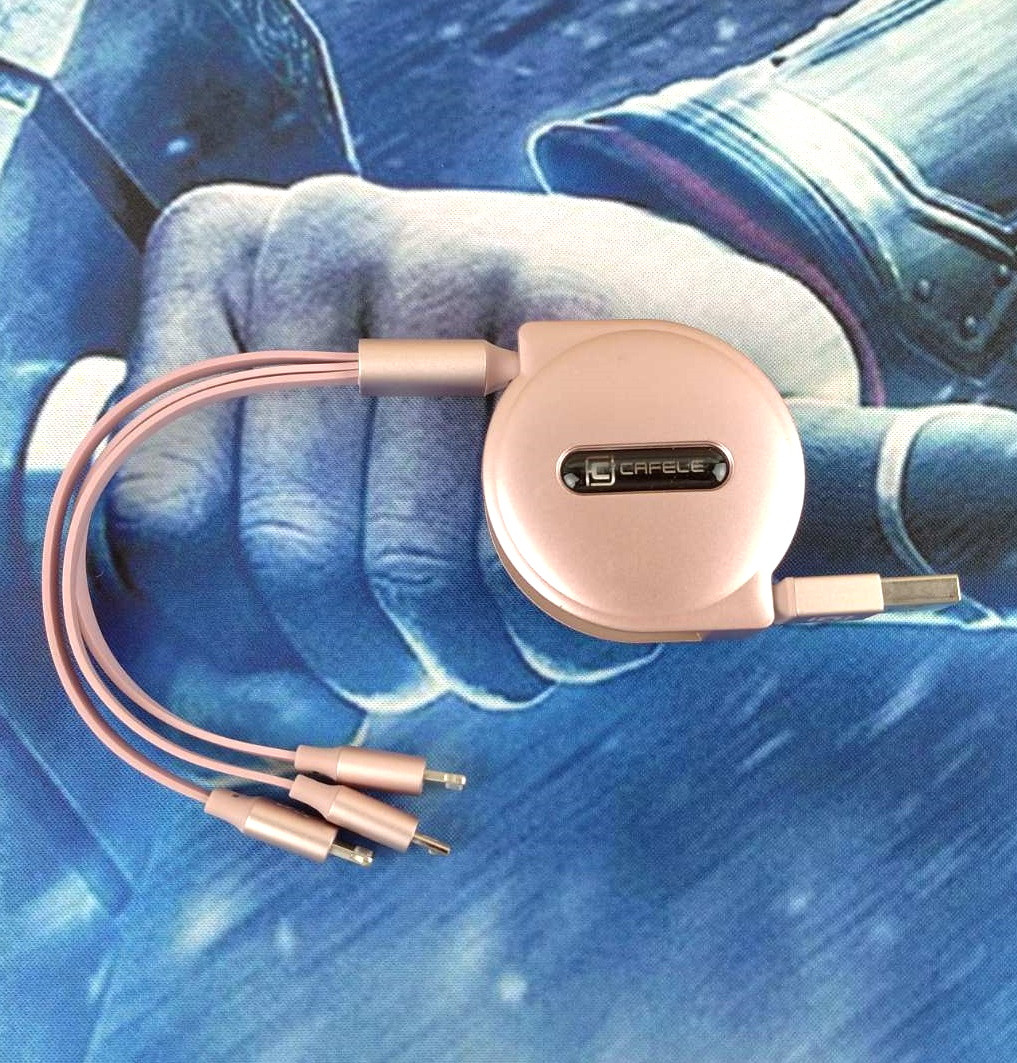 USB шнур з Apple + Apple + AndroidUSB шнур з Apple + Apple + Android (ВШ-105 Рожеве золото