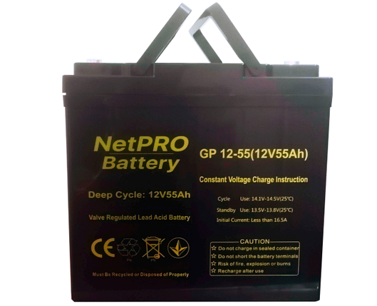 Акумулятор NetPRO GP 12-55 (12V/55Ah C10), фото 1