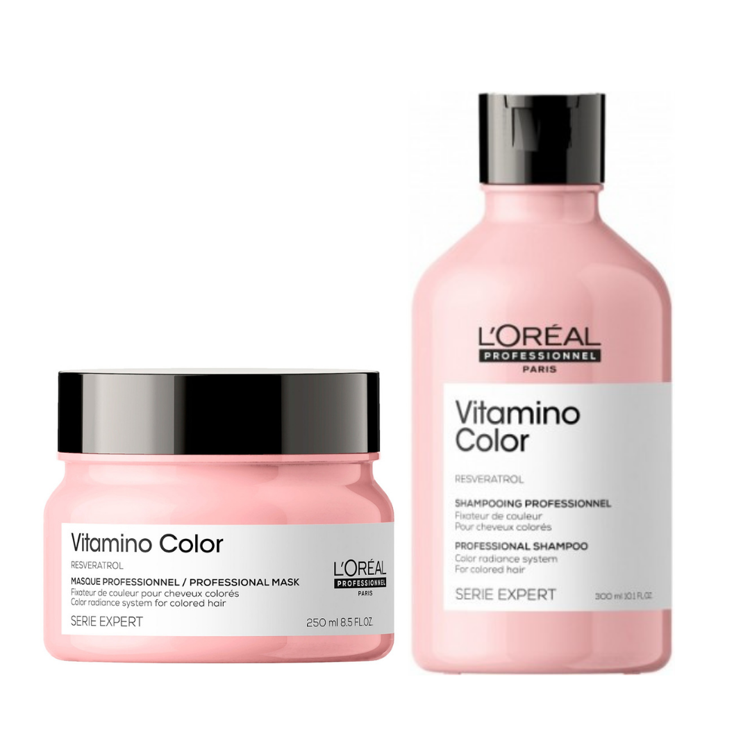 Набір для волосся шампунь та маска Loreal Professionnel Vitamino Color 300 мл 250 мл, фото 1