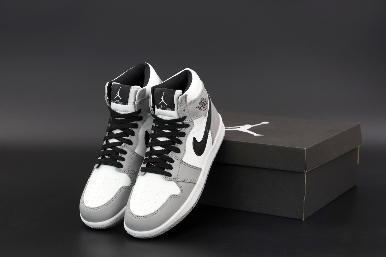 Кросівки з хутром Nike Air Jordan 1 Retro Winter White gray Найк Джордан Ретро зимові жіночі чоловічі підліткові