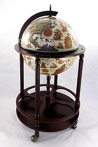 Глобус бар на підлогу на 4 ніжки 420 беж-темна вишня 42003W-R глобус-бар висота 90 см