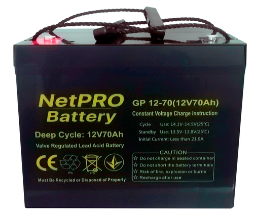 Акумулятор NetPRO GP 12-70 (12V/70Ah C10), фото 1