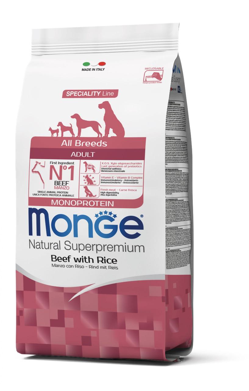 MONGE DOG All breeds Adult Сухий корм для дорослих собак усіх порід із яловичиною 2,5 кг