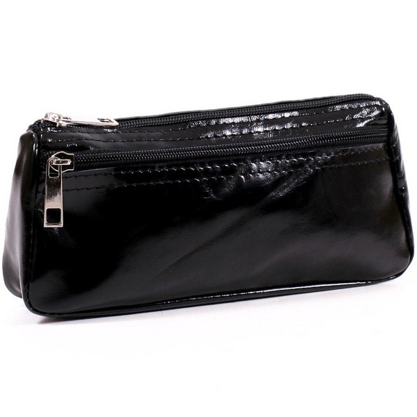 Шкіряна косметичка 02 чорний наплак, фото 1