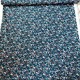 Бязь бавовна з густими гілочками на темно-синьому, ш. 150 см, фото 2