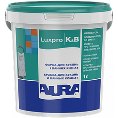 Aura Luxpro K&B, вологостійка фарба для кухонь та ванних кімнат, напівматова, 1л