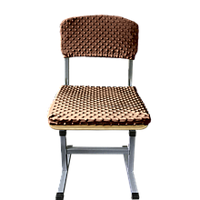 М'яка подушка 38×38 і чохол із плюшу на стілець 38×19 для школяра ⁇ індивідуальний пошив Коричневий