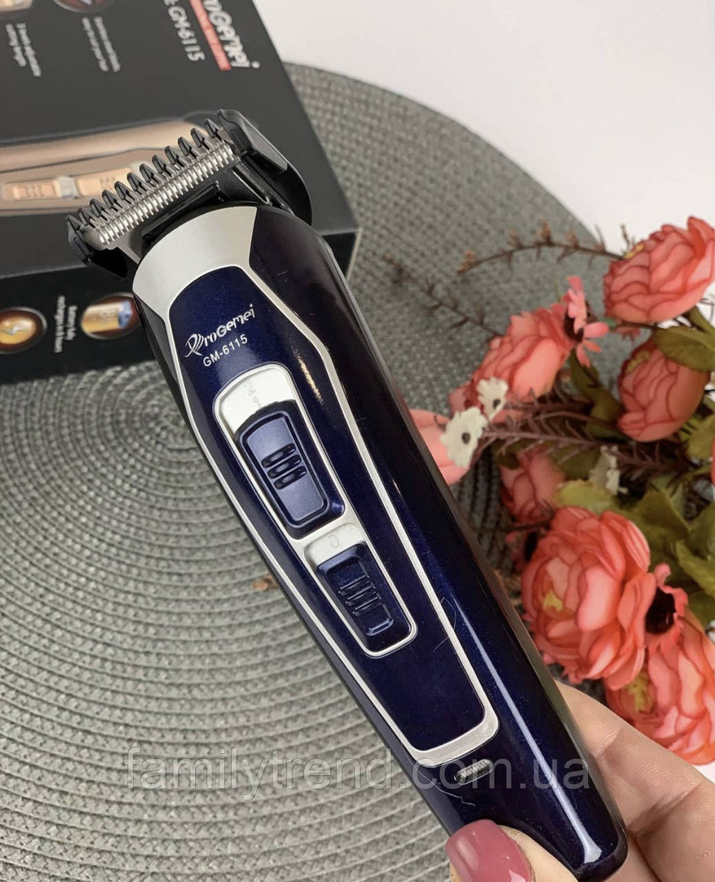 Машинка для стриження волосся акумуляторна Gemei GM-6115 Універсальна машинка для стриження