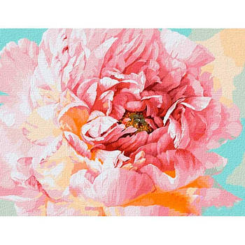 Алмазна мозаїка по номерам на холсті 40*50см Идейка АМО7070 Ніжний піон