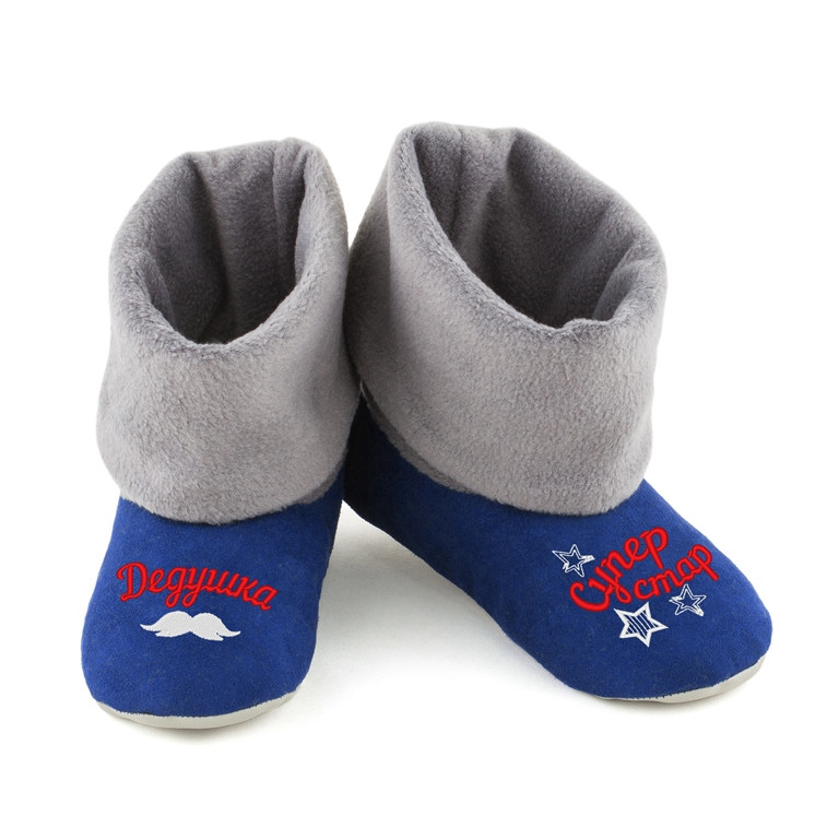 Хатні капці з манжетом із вишивкою "Дідочка — суперстар", фото 1