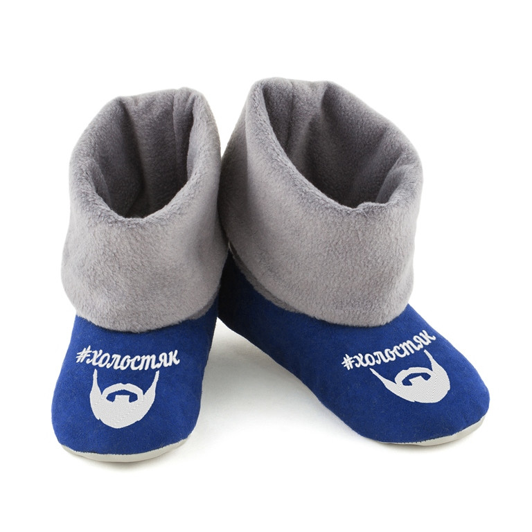 Хатні капці з манжетом із вишивкою "# Холостяк ", фото 1