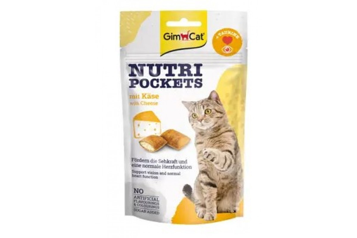 Вітамінізоване ласощі для котів GimCat Nutri Pockets Сир + Таурин, 60 г