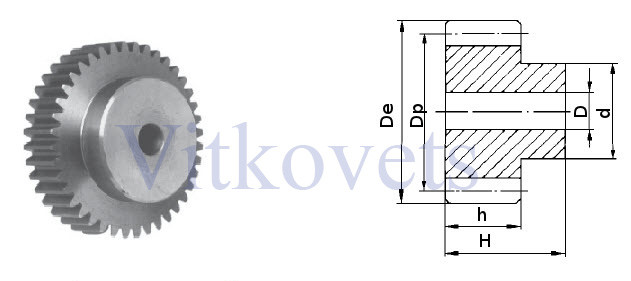 Шестерня зубчаста 17mm -30зуб креслення