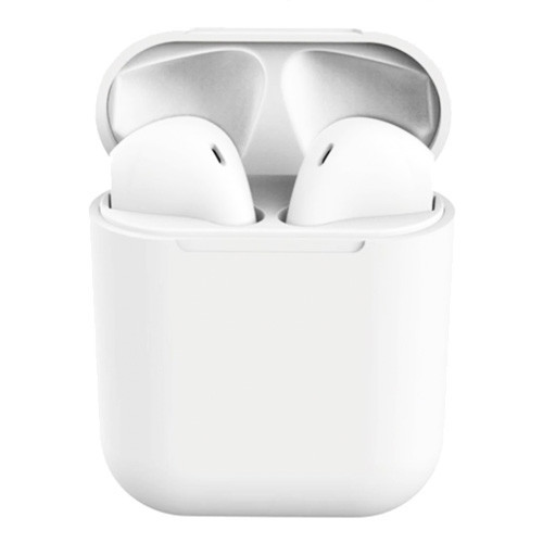 Бездротові навушники з мікрофоном bluetooth навушники в кейсі inPods 12 Macaron Soft Touch Білі
