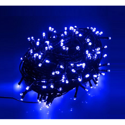 Світлодіодна гірлянда UTL Lighting 100 LED з чорним дротом 8 режимів 7,45 м Синя, фото 2