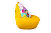 Жовте дитяче Крісло мішок груша L.O.L 90x60 ЛОЛ, фото 3