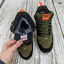 Черевики зимові підліткові хакі з чорним Bonote 36-41 розмір, фото 2